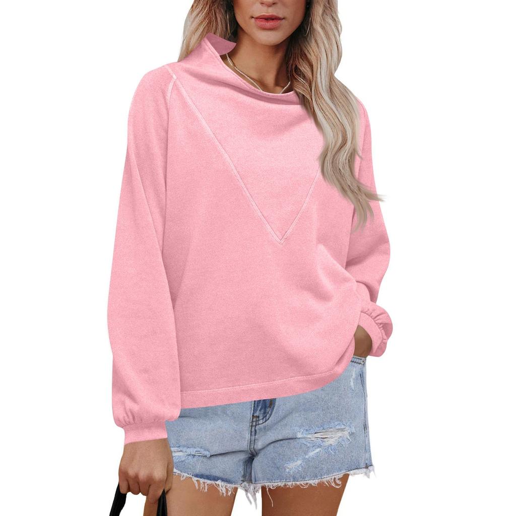 Женский модный пуловер с длинными рукавами и однотонный свитшот