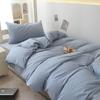 Solid Color Washed Cotton Brushed Student Three-piece Set of College Dormitory Sheets and Quilt Cover Four-piece Duvet Cover