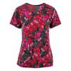 Floral Nursing Scrubs Tops Women Working Uniform Blouse Short Sleeve V-neck Uniform Blusas Nursing Clothes Nurses Tunic Uniform