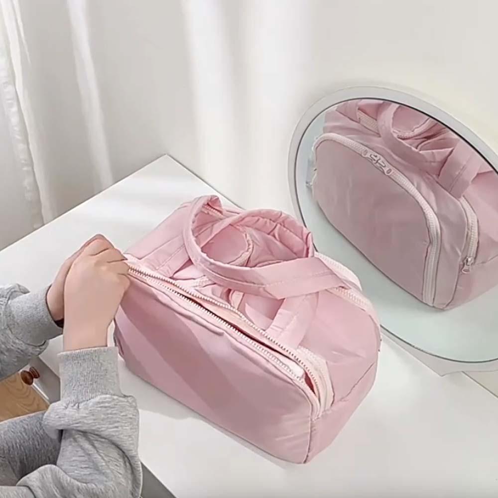 Хлопковая однотонная косметичка Kawaii Сумочка для макияжа Мягкая портативная косметичка для туалетных принадлежностей Хранение