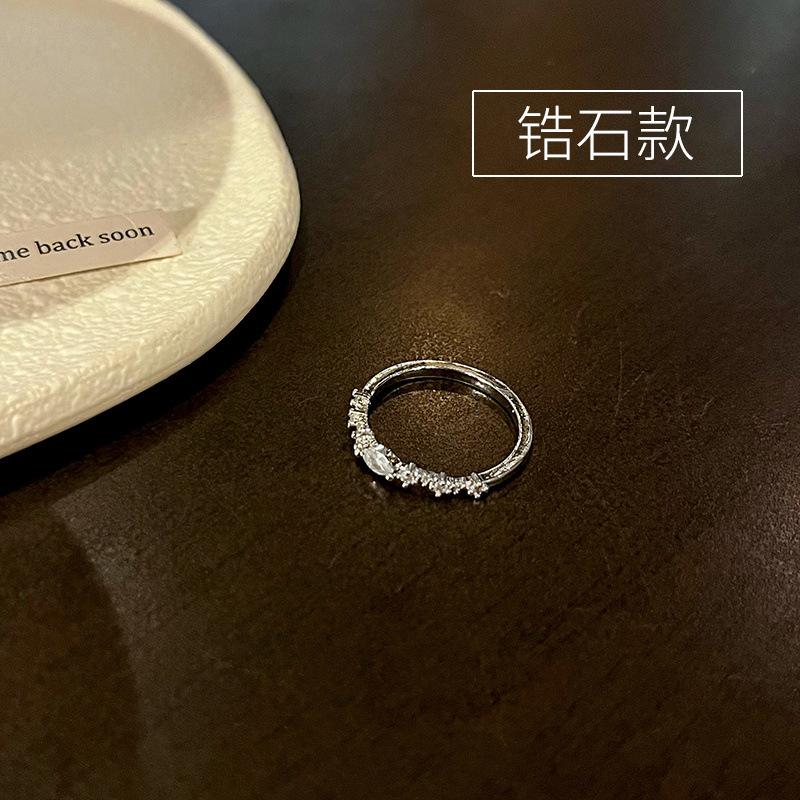 Black zircon butterfly ring ins feeling cold wind premium index finger ring sweet and cool jewelry