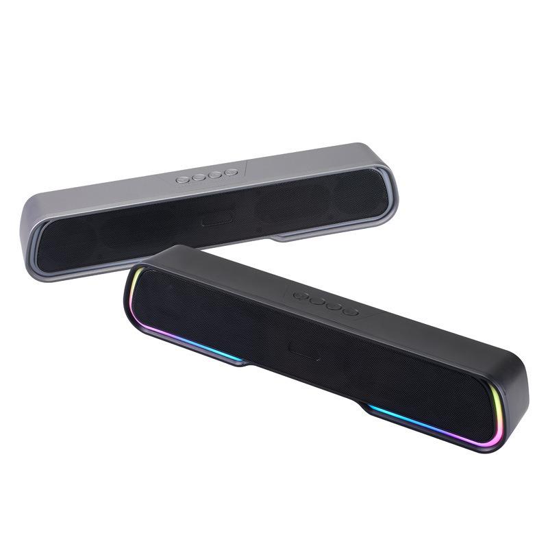 RGB Bluetooth Speaker: Wireless Luminous Portable Long Strip Desktop Sound Bar