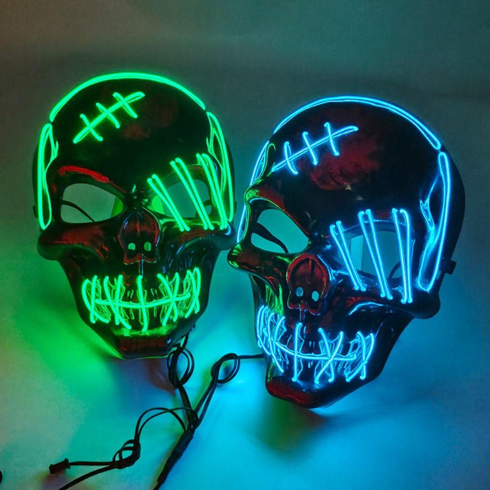 Headwear Skull Glowing Mask PP Costume Props Gothic Full Face Mask  Party Supplies