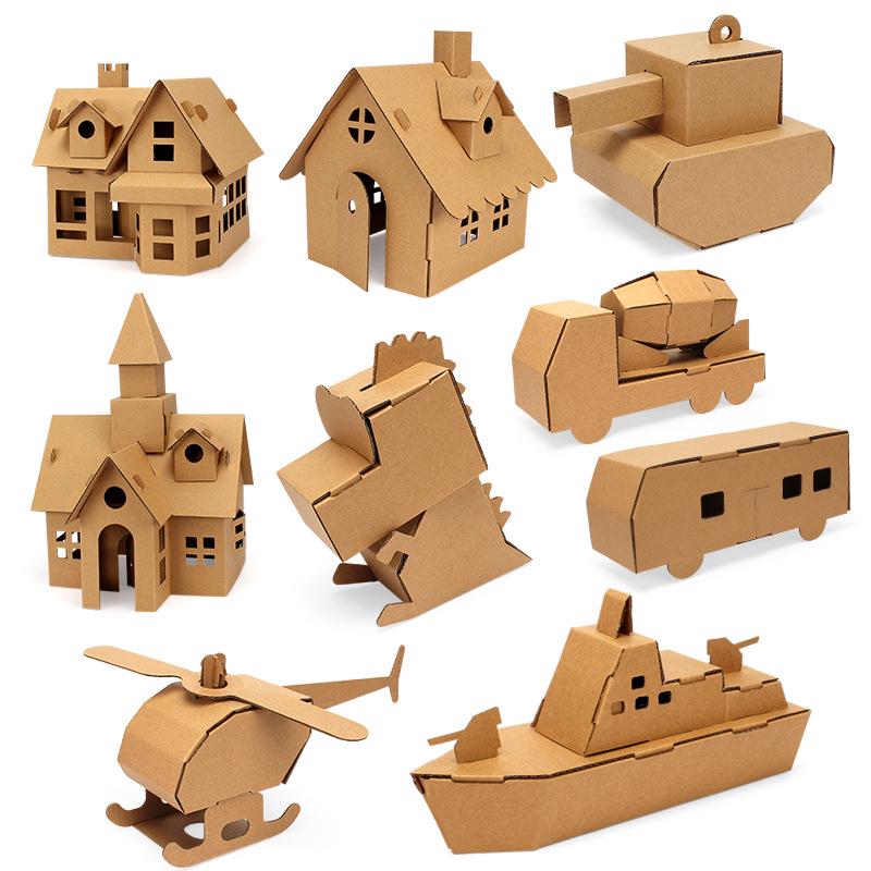 Ручная работа 3D DIY Картонная модель граффити: Набор игрушек «Танк, Самолет и Машина» для детей