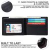 Men's RFID Blocking Wallet Leather Carbon Fiber Slim Bifold Wallet ID Credit Card Holder Pocket Purse