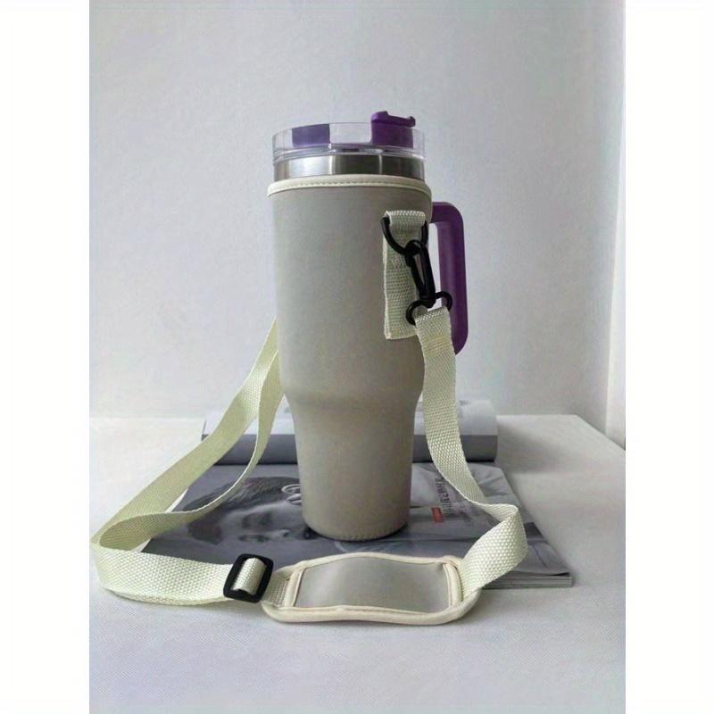 1 шт. Чехол для тамблера 40 унций, Крышка/Хранение/Организация для чашки, Крышка для чашки из материала для дайвинга, Защитный чехол для чашки с ручкой для автомобиля, Регулируемый ремень с диагональной лямкой