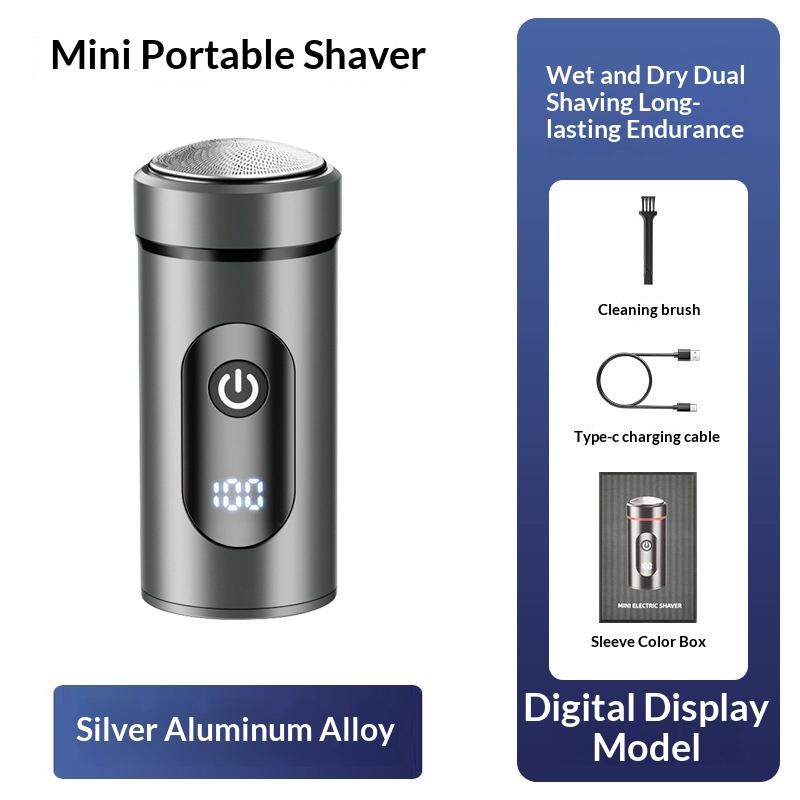 New mini shaver small steel gun car shaver electric washing shaver shaver shaver portable digital display shaver strong life