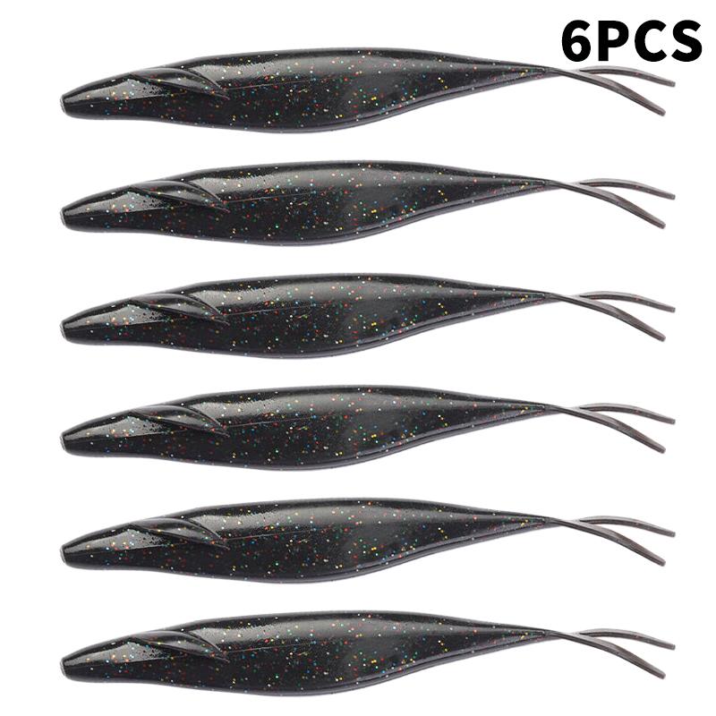 6Pcs 12.7Cm 9.6G Pvc Forked Tail Sinking Soft Lure Artificial Silicone Swimbait Fishing Lure Pike Perch Bass Pesca