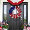 Венок на входную дверь 4 июля патриотический приветственный знак красный белый синий звездный венок украшение на крыльцо на День памяти домашний декор стены