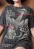 Alien UFO Tabby Cat Joshua Tree Desert Comfort Colors® Tshirt, Landscape Sci-Fi Feline Extraterrestrial Vintage Space Art Tee