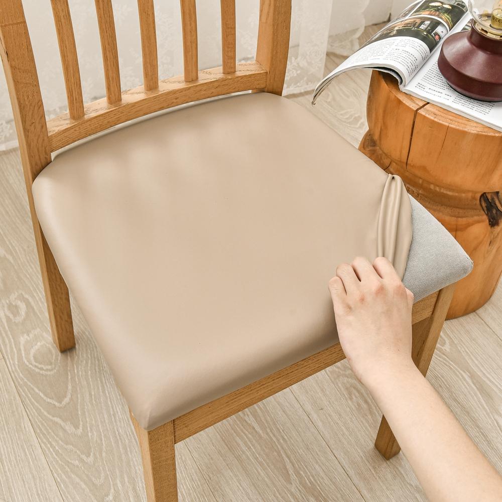 100% Waterproof PU Dining Chair Covers Elastic Solid Stretch Slipcovers Protector For Kitchen Restaurant Chairs
