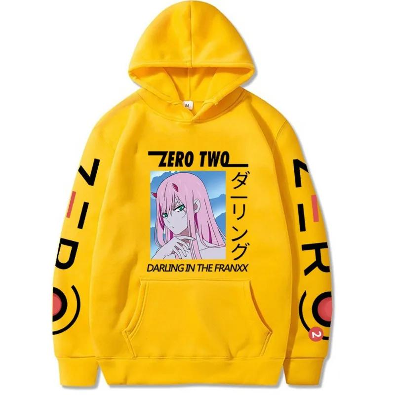 Худи Zero Two Darling in The Franxx Мужские Толстовки с Длинным Рукавом Женские Повседневные Пуловеры Уличная Одежда Харадзюку