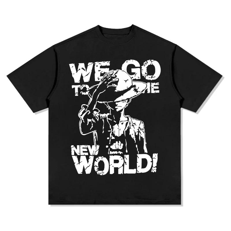 One Piece Monkey D Luffy TShirt 100 Cotton Durable Soft Loose Crew Neck Streetwear Short Sleeve Graphic Tee for Men Women