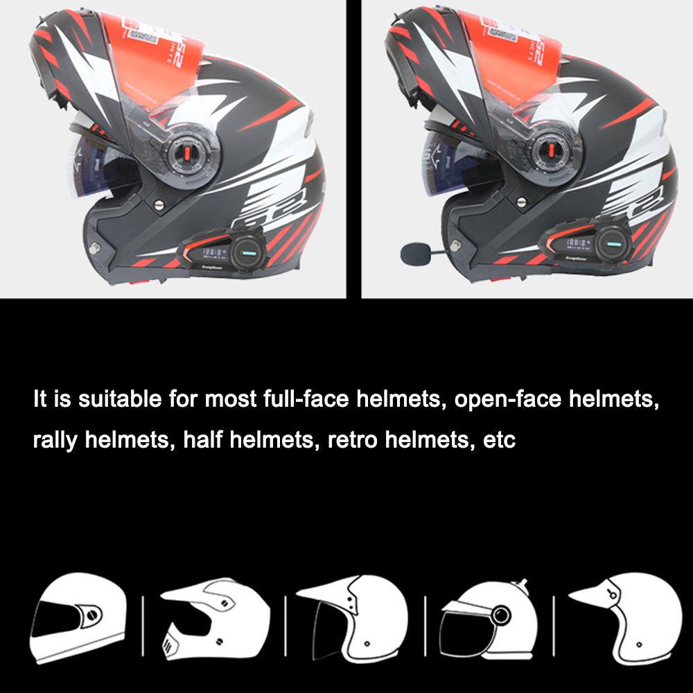KUQIBAO Гарнитура для мотоциклетного шлема BT5.1 Наушники с шумоподавлением Водонепроницаемая поддержка громкой связи
