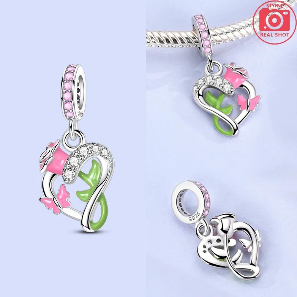 Подвески Женские Оригинальные Медные Роза Цветок Медведь Бабочка Бусины Подходят для Браслета Подвеска Изготовление Ювелирных Изделий для Женщин Изысканный Подарок