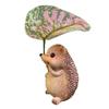 Handcrafted Look Hedgehog Statue Leaf Umbrella Garden Animal Statue  Animal Garden Decor