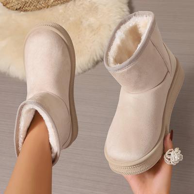 Модные женские толстые теплые плюшевые зимние сапоги зима 2024 повседневные ботильоны на платформе женские удобные нескользящие хлопковые туфли женские