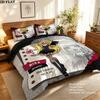 Death Note Pattern Bedding Quilt Set Quilt Cover Pillowcase Home Birthday Gift(1 * duvet cover + 2 * pillowcase, without core)