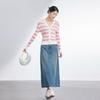 JOY SPEAKER Women's V-Neck Striped Long Sleeve Knit Sweater
