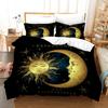 Sun And Moon Duvet Cover Set Black And White Colour Polyester Comforter Cover King Queen Full Size For Men Women Bedding Set