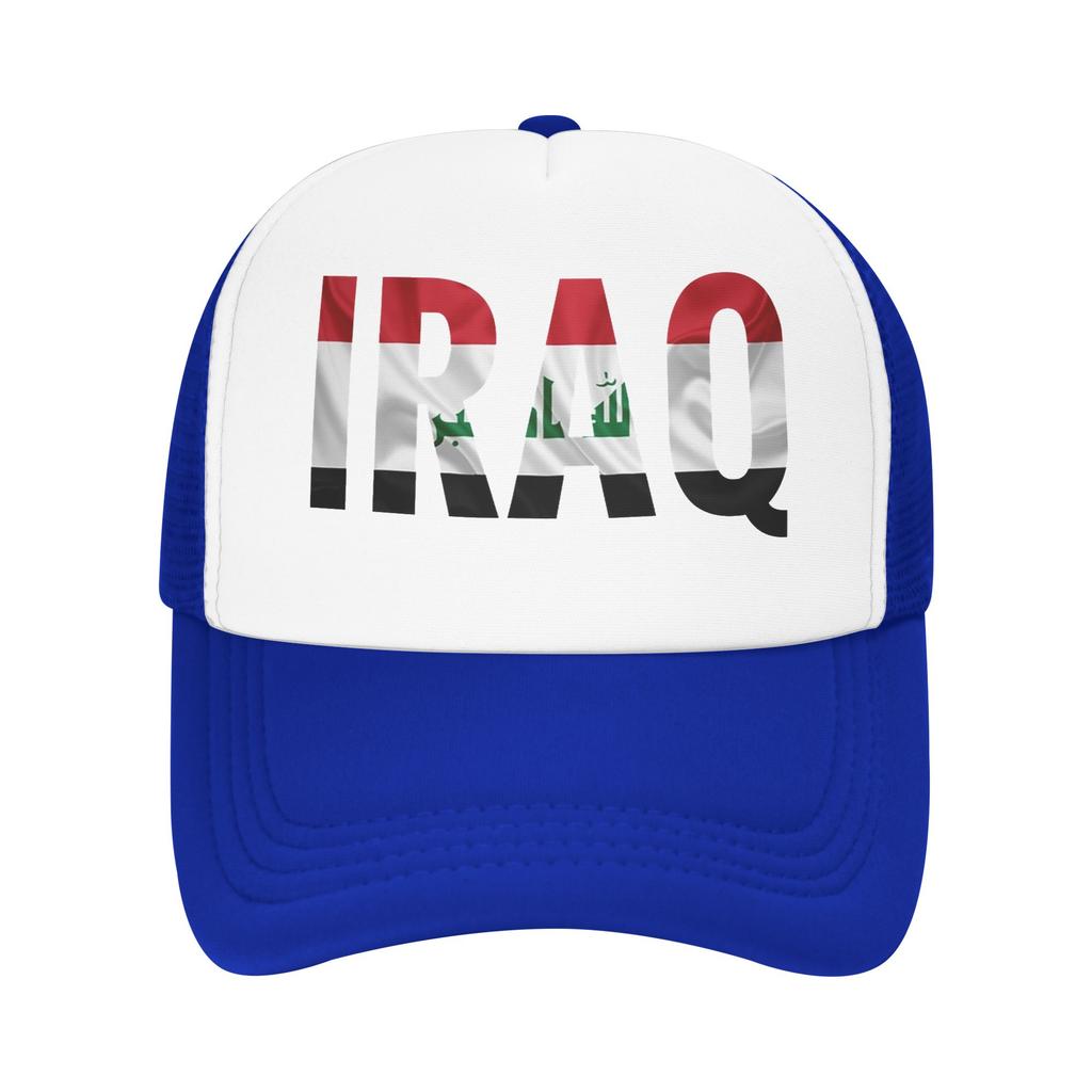 Iraq Flag Iraqi Mesh Baseball Caps Unisex Women Outdoor Sun Caps Dad Hat Adjustable Polyester Golf Hats Summer Trucker Cap