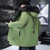 2025 Men's Winter Plus Velvet Hooded Windbreaker with Fur Collar - Thickened, Casual Mid-Length Cotton Jacket