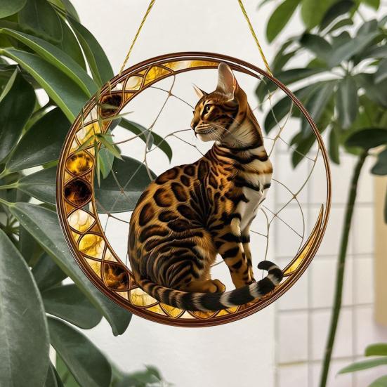 Акриловый ловец солнца для кошек, подвесной светильник для окна в виде котенка, потерявшего питомца