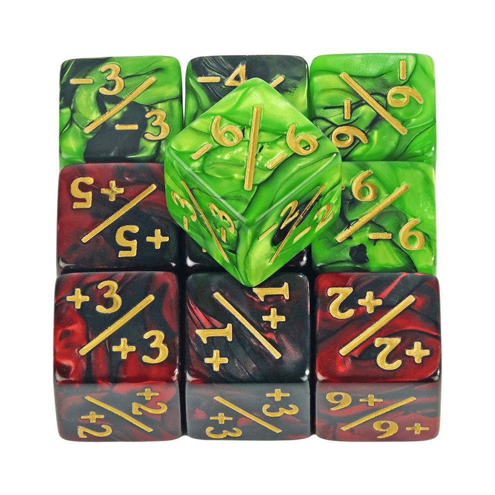 Коллекция шестигранных кубиков D6 Фишки 1/1 и -1/-1 Коллекция из 10 кубиков для обучения математике Детские арифметические игрушки Аксессуары для карточных игр