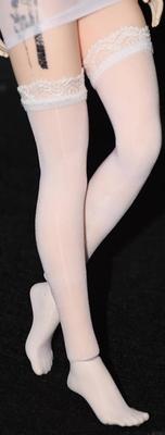 [TOYBARJAPAN] Сексуальные чулки выше колена для экшн-фигурок масштаба 1/6, стиль GS, совместимы с телом TBLeague (Тело и наряд не входят в комплект) (белый)