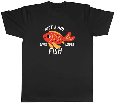 Just a Boy Who Loves Fish Mens T-Shirt Tee Gift Top