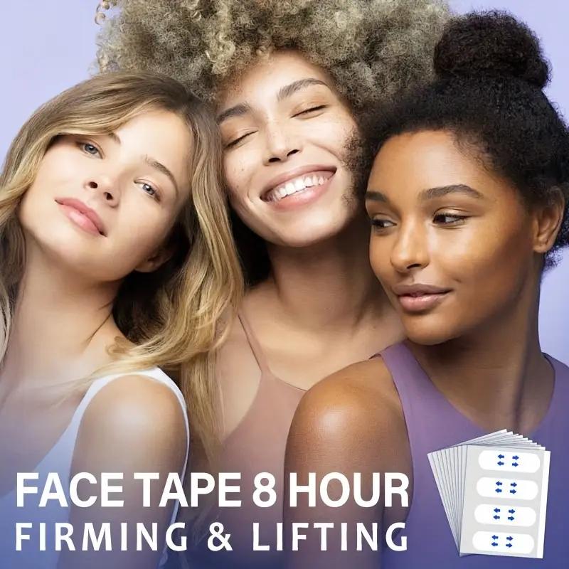 Лента для подтяжки лица, для глаз, двойного подбородка и шеи, мгновенное подтягивание кожи, водонепроницаемая, прозрачные пластыри для коррекции фигуры, подтяжка лица
