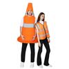 Костюм дорожного конуса для взрослых Оранжевый строительный конус Комбинезон Светоотражающий жилет безопасности 2 шт. Костюм для Хэллоуина для пар