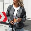 Осенне-зимняя женская короткая куртка с леопардовым принтом
