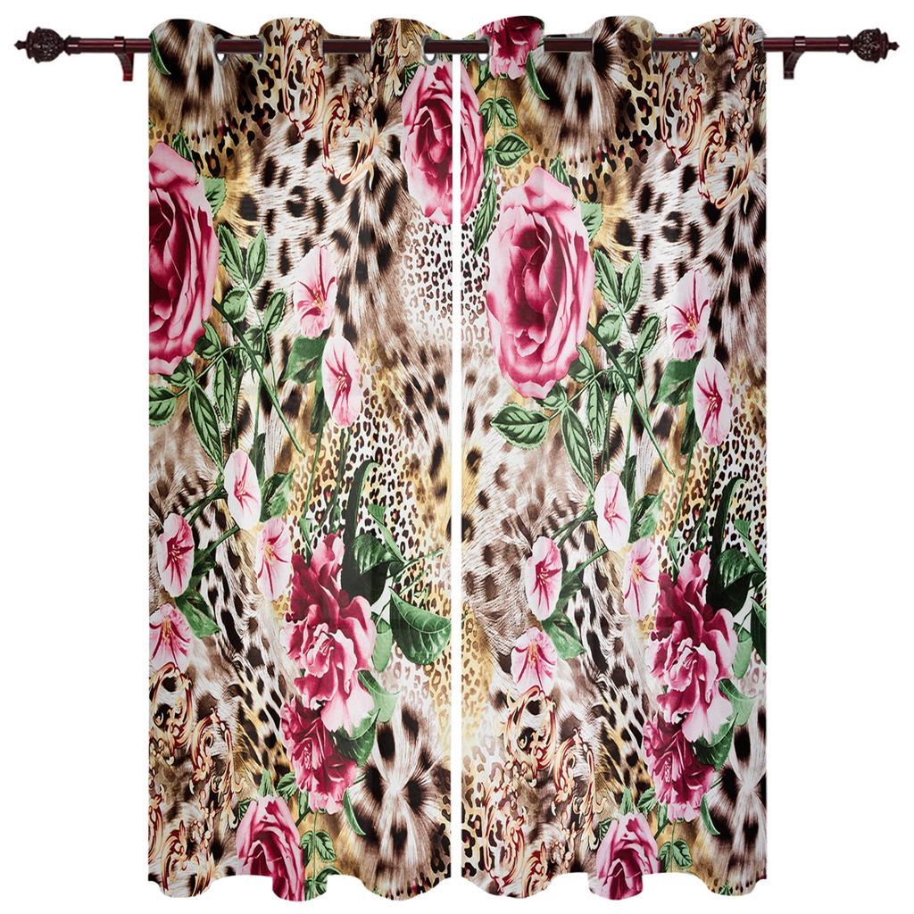 Красная зебра с леопардовым принтом, оконные шторы, домашний декор, оконные шторы для спальни, занавески для гостиной