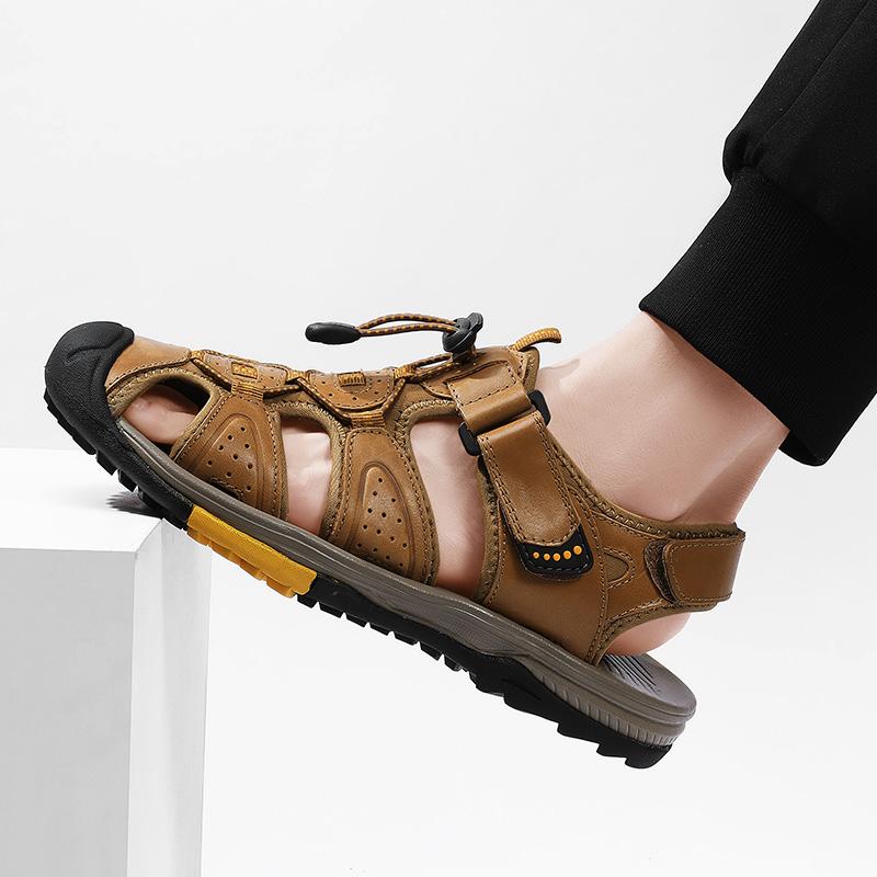 Fashion Summer Men's Sandals Genuine Leather Beach Roman Sandals Comfortable Men Outdoor Sneakers Male Shoes Botas Para Hombre Zapatos