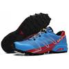 SALOMON SPEEDCROSS PRO Нескользящие Устойчивые к истиранию Низкие Кроссовки для трейлраннинга Мужские Сине-красные 379095