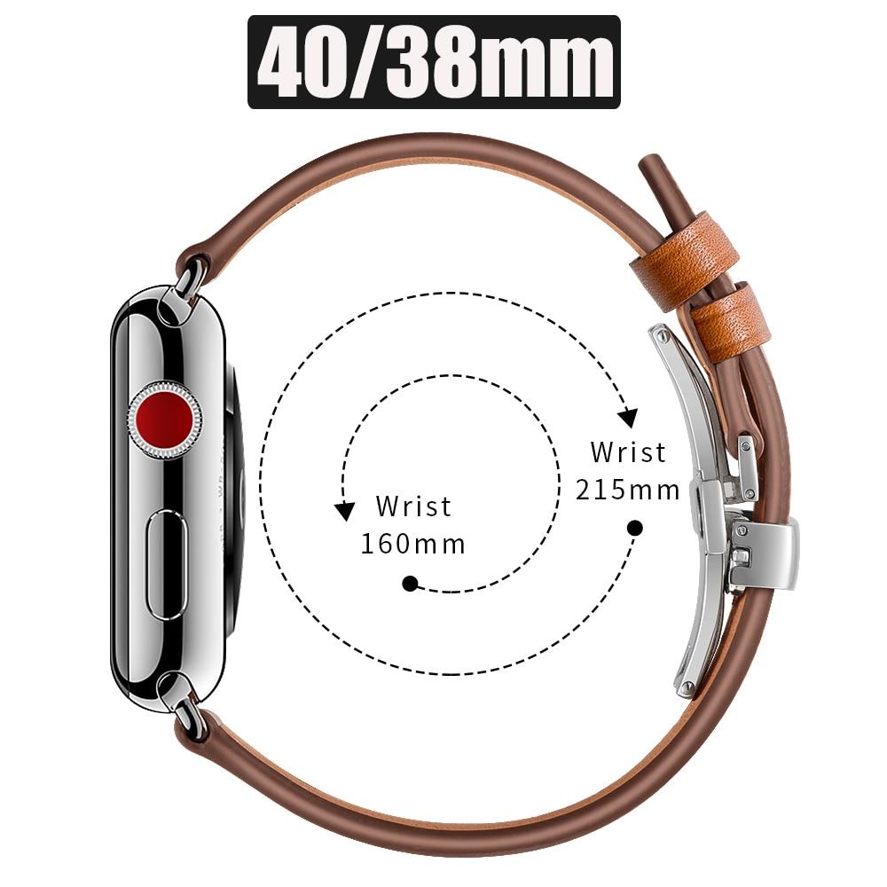 Для Apple Watch 6 5 4 3 2 1 SE ремешок для часов-бабочки ремешок для IWach 44 мм 40 мм 42 мм 38 мм браслет из натуральной кожи