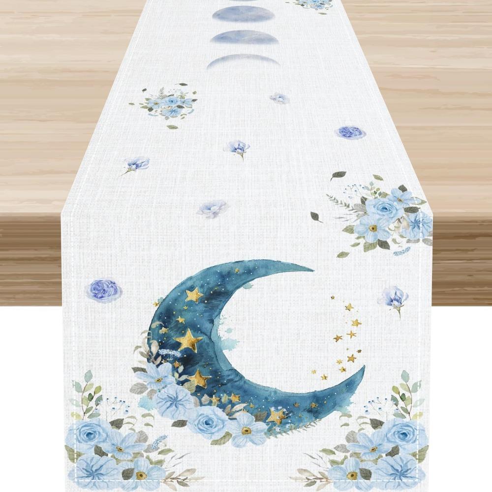 Утолщенная Рамаданская Скатерть-Дорожка Винтажная Декоративная Флаг для Обеденного Стола Узор Замок Фонарь Покрывало на Стол Исламский Декор для Вечеринки