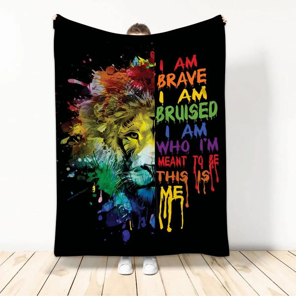 Throw Blankets LGBT Gay Pride Lesbian Rainbow Flannel Blanket for Couch Sofa Blankets Large Bedding Gifts for Christmas New Year