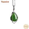 Танциз Стерлингового Серебра 925 Классическое Женское Нефритовое Ожерелье Кулон Циркон Модный Подарок