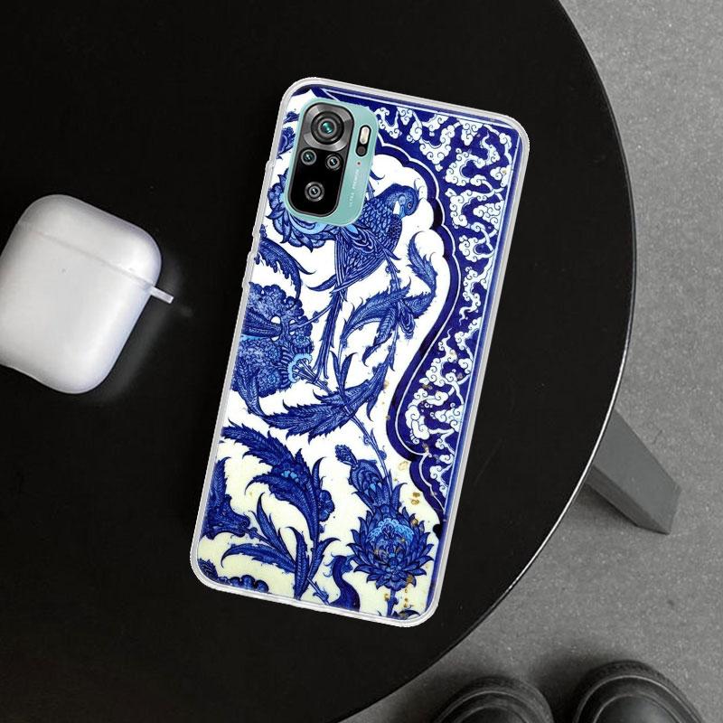 Сине-белый фарфоровый чехол для телефона для Xiaomi Redmi Note 15 14 13 12 11 Pro Plus 14S 12S 11S 11T 11E 10S 10 Индивидуальный Фу