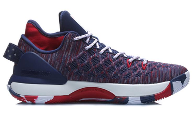 Li Ning YuShuai 13 Cushioning Slip Resistant Abrasion Resistant Low top Basketball Shoes Men's Navy ABAP095-3