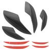 Qiilu Rubber Fin Spoiler Canard Kit, Bumper Finker Front Bumper Side Splitter Canard Drip Spoiler Deflector (Carbon Fiber)