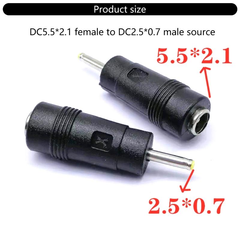 Портативный DC5521 Female to DC2.5x0.7mm Male конвертер адаптер питания преобразователь головка для различных брендов ноутбуков