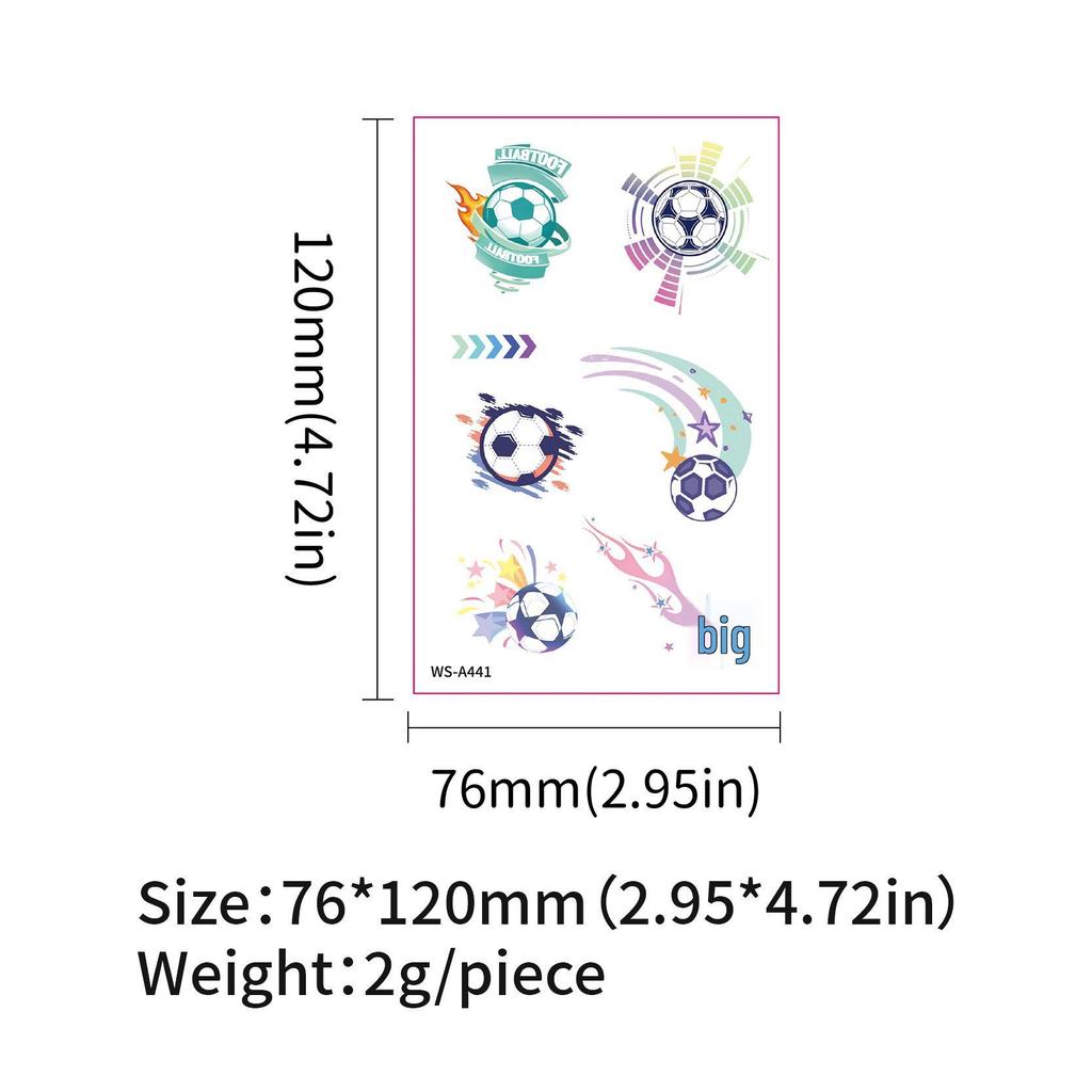 World Cup Waterproof Cartoon Face Tattoo Stickers for Sports Events and Parties