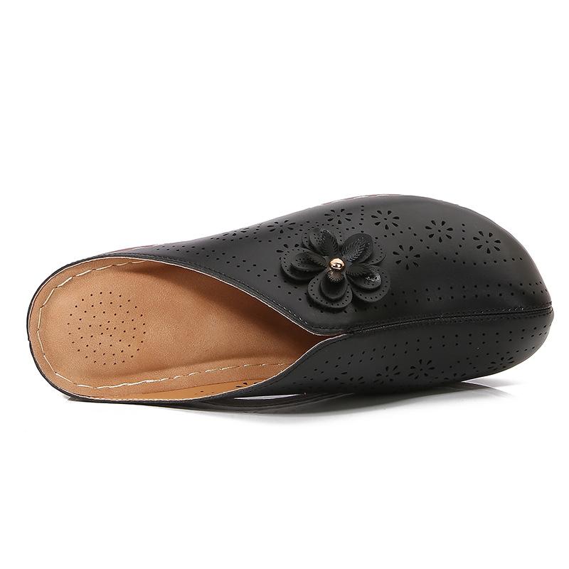 2024 г. женские туфли с полой мягкой подошвой для полных ног, широкие летние сандалии с сумкой на голову, женские полутапочки на толстой подошве