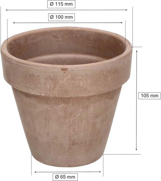 Pot de fleur en terre cuite KOTARBAU - Lot de 4 - 11 cm - Avec trou de drainage - Moka