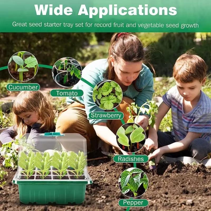 1/5 Упаковок Идеального Набора для Выращивания Рассады: Рассадные лотки и лампы полного спектра для роста растений для процветающего сада