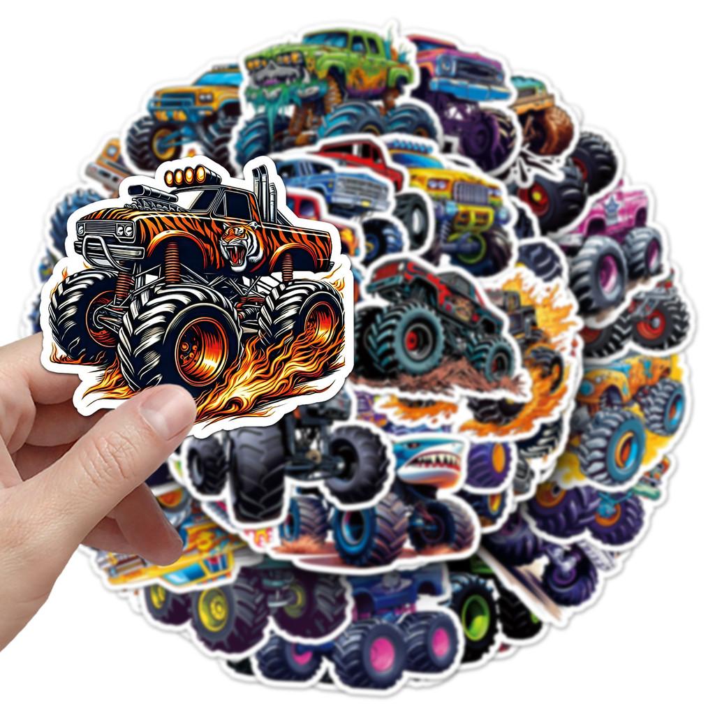 50 Pieces Monster Truck Stickers - Cool Cartoon Bigfoot Truck Car Graffiti Decals For Handbook Motorcycle Animeworlds Store