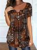Элегантный топ большого размера с V-образным вырезом и узором пейсли для женщин - Весна/Лето
